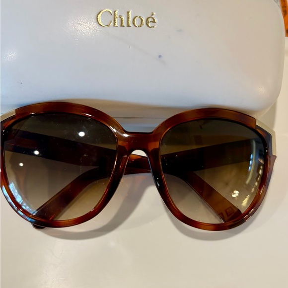 Authentic Chloe Brown Oversized Sunglasses